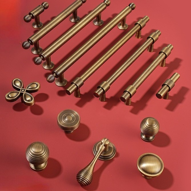 Furniture Hardware High End - الراقية الصلبة النحاس مقبض كابينة العتيقة