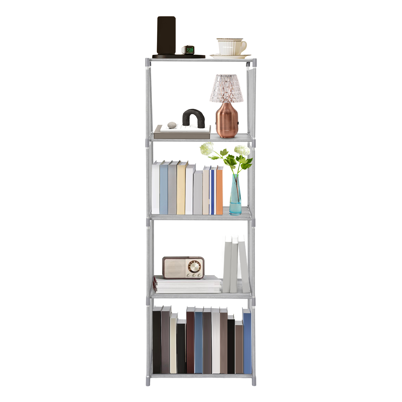 Furniture Hardware Photos - رف كتب عمودي مستطيل نحيف، بزوايا