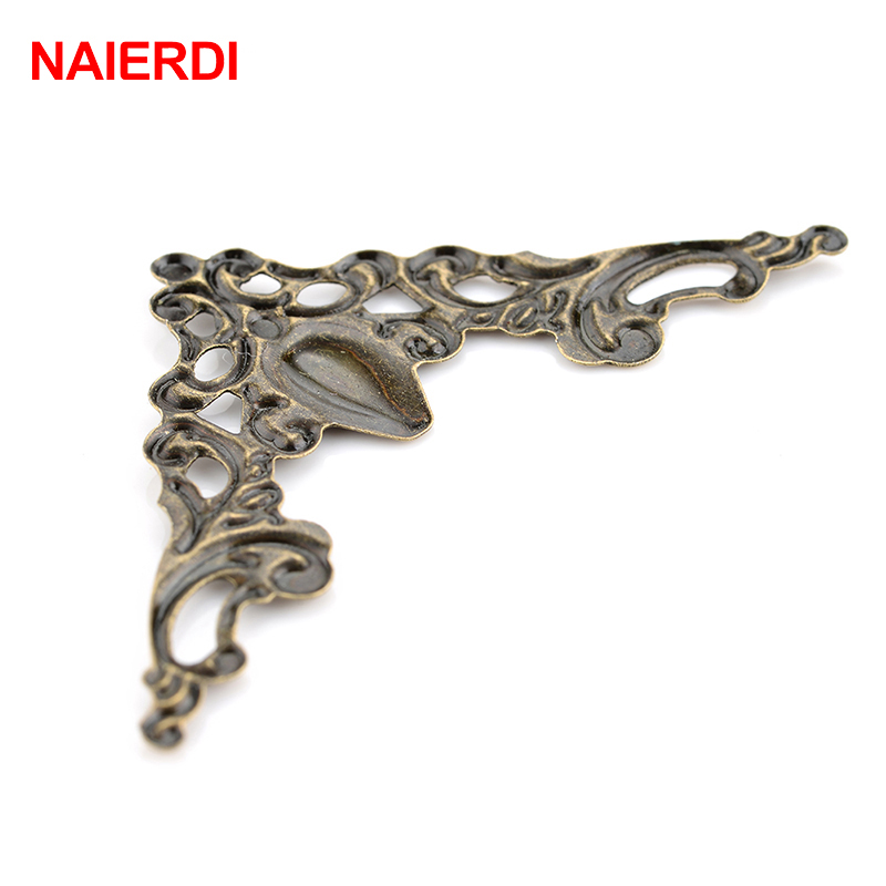 NAIERDI-صندوق أقواس زاوية عتيق - مراجعة Furniture Hardware Photos وسعره